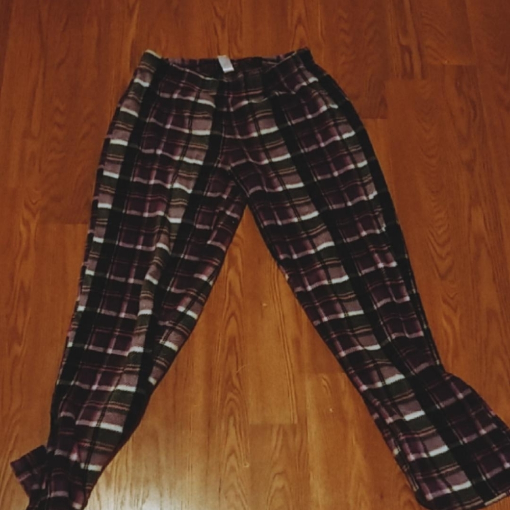 Purple, White, and Black Pajama Pants